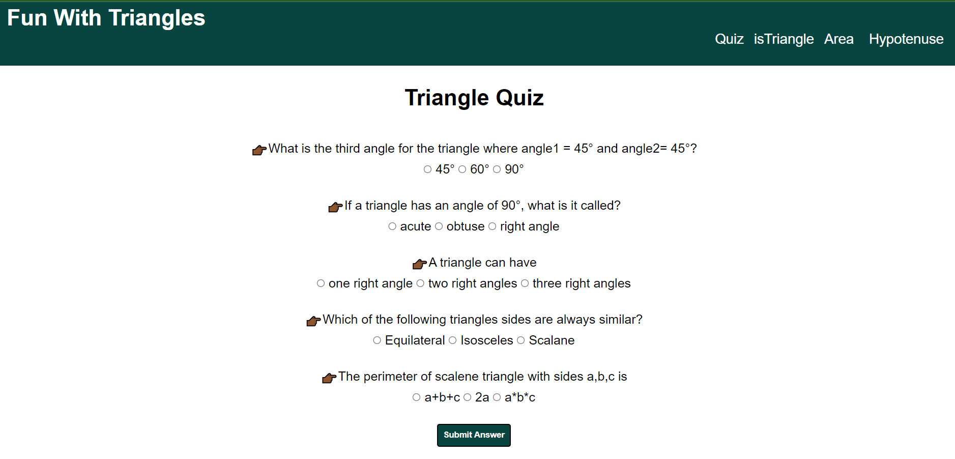 GitHub prince1096/funWithTriangles Trianglequiz