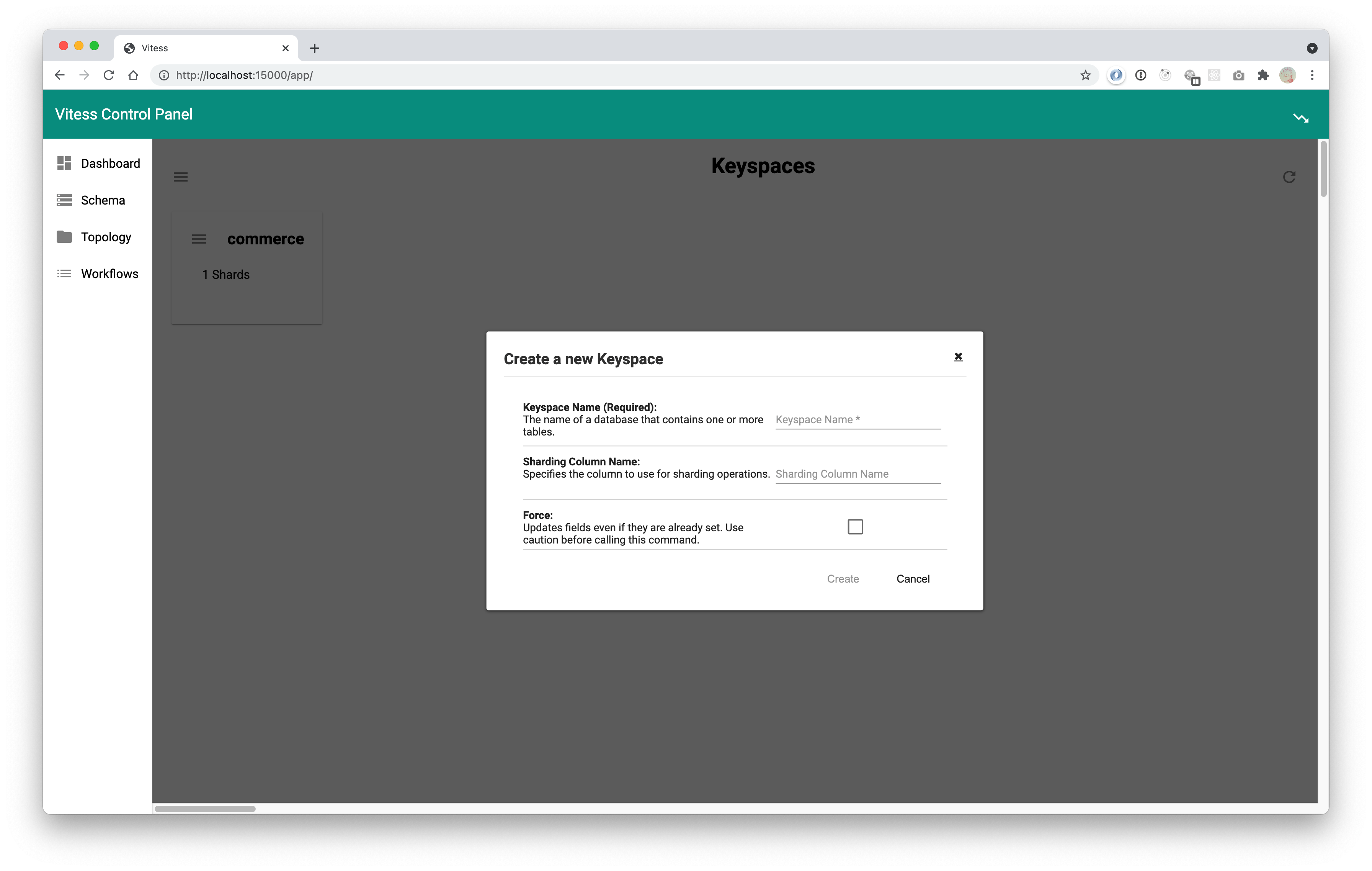 [vtadmin] Create a new keyspace · Issue #8703 · vitessio/vitess · GitHub