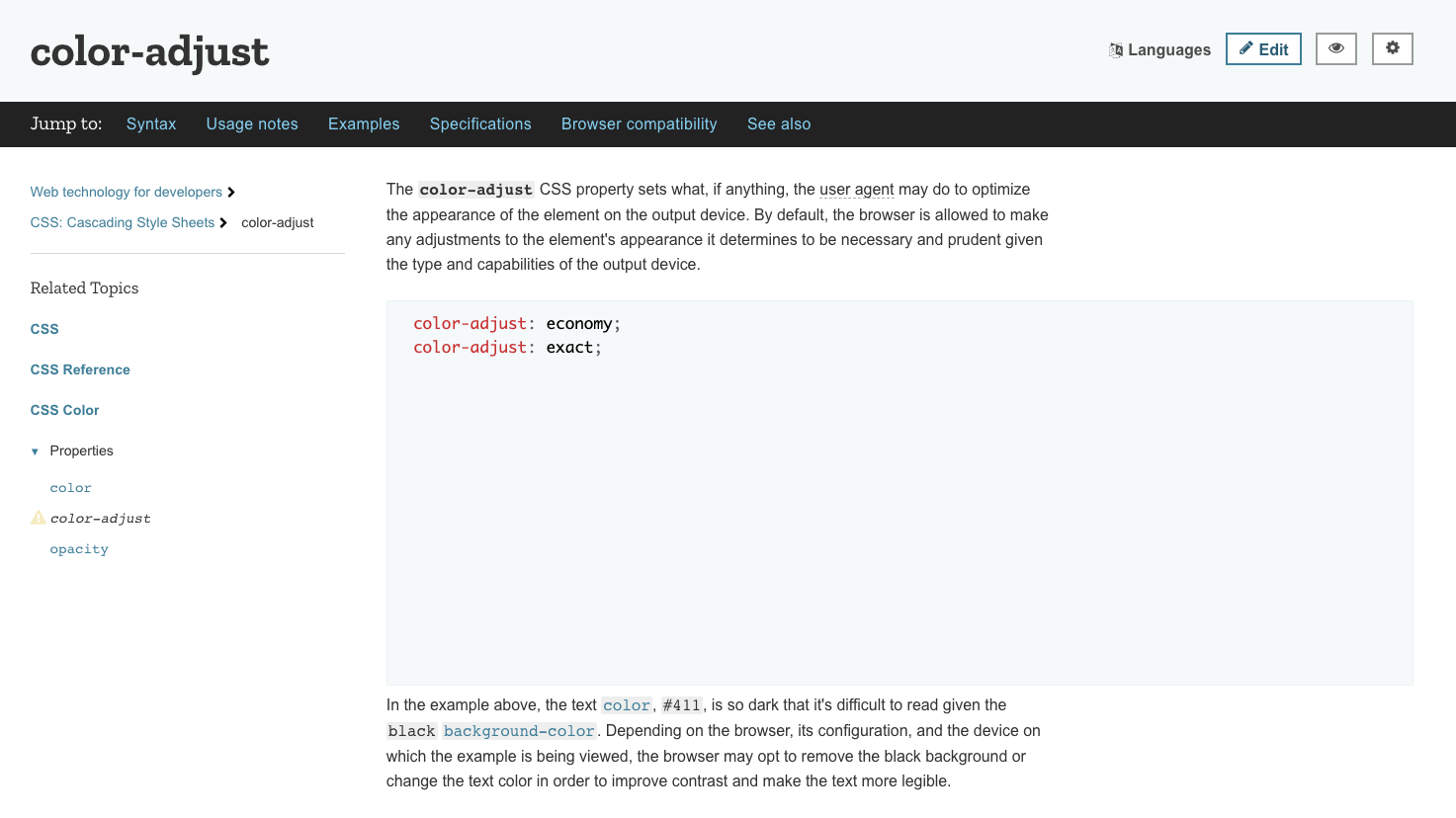 Color Adjust not working in chrome. · Issue 1473 · mdn/interactive