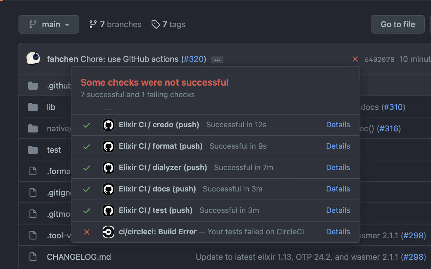 Switch to Github Actions · Issue #317 · tessi/wasmex · GitHub