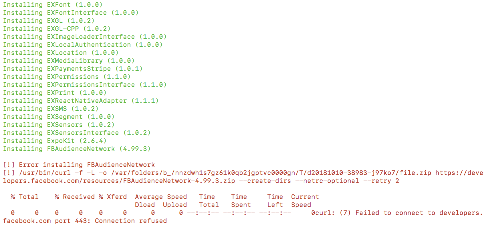 Error installing FBAudienceNetwork · Issue #2392 · expo/expo · GitHub