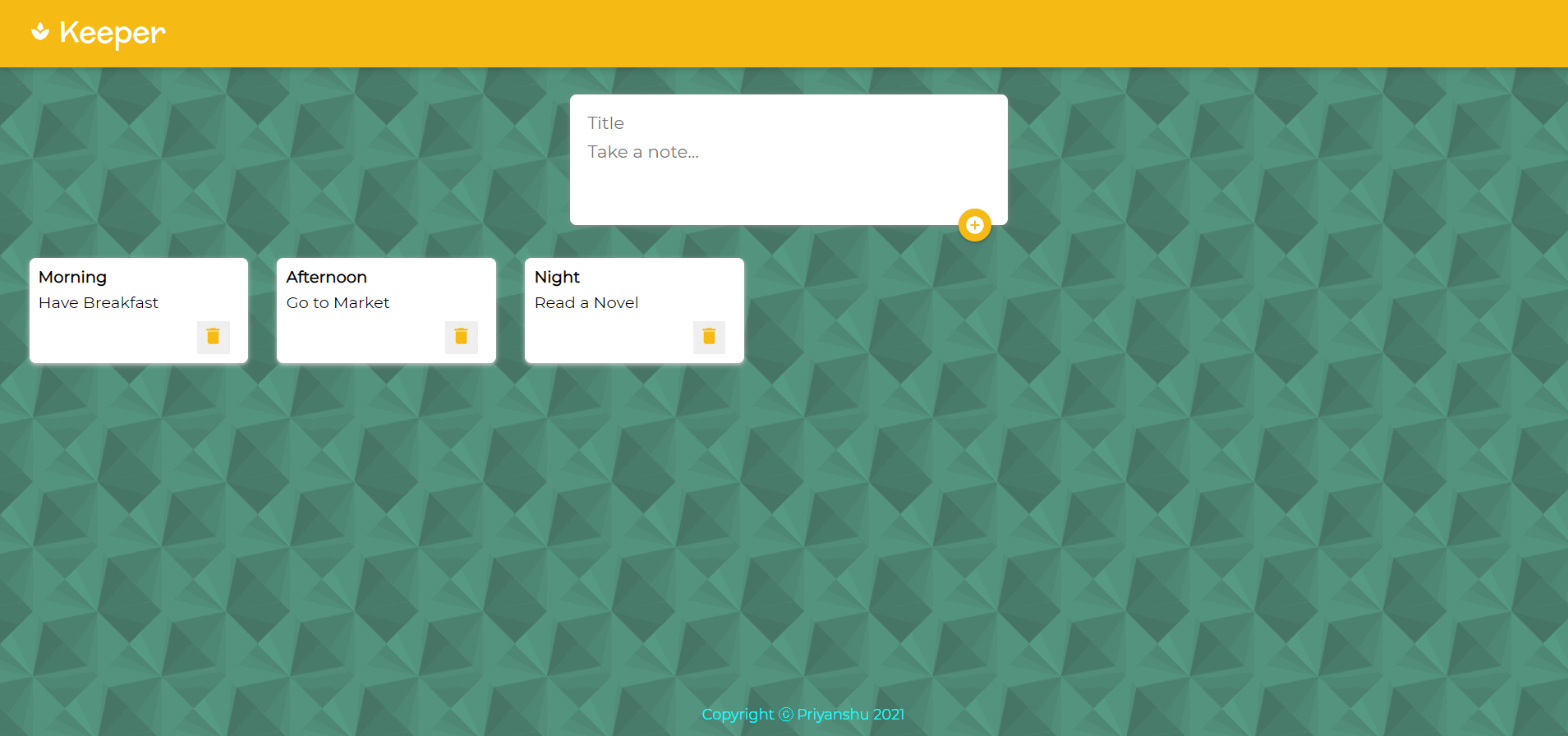 GitHub - Priyanshu-Priyadarshi/Keeper-app: Created with CodeSandbox