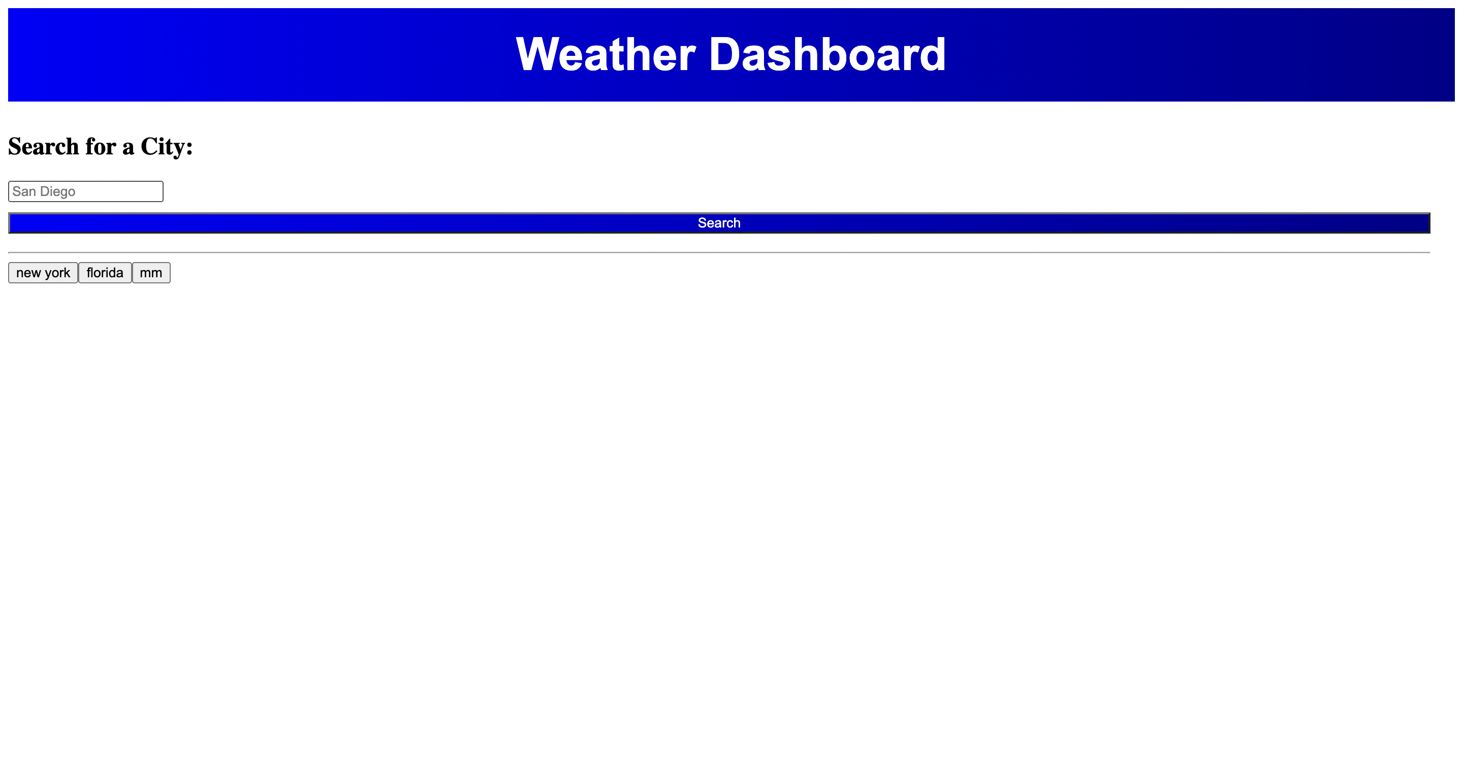 GitHub - sylverainv/Sunny-with-a-chance-dashboard: Weather Dashboard