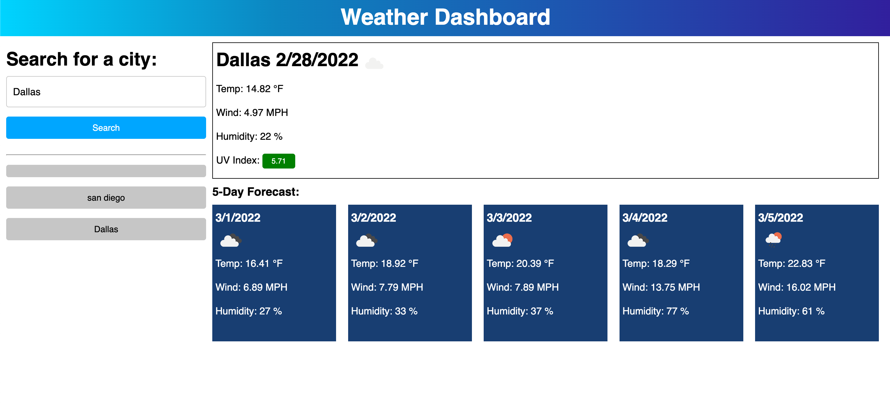 GitHub - lwsjsh/Weather-Dashhboard