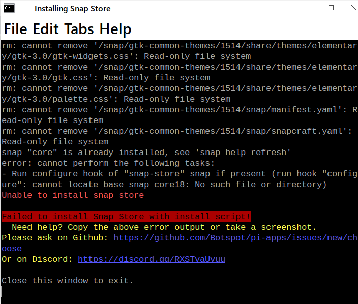 Snap store not installing · Issue #725 · Botspot/pi-apps · GitHub