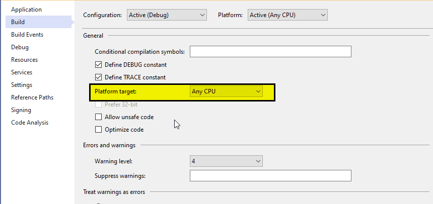 When Excel is Data Driven and the Platform target is 'Any CPU', error ...