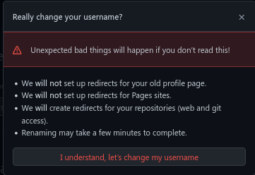 Will a github username change also change a github sites URL ...