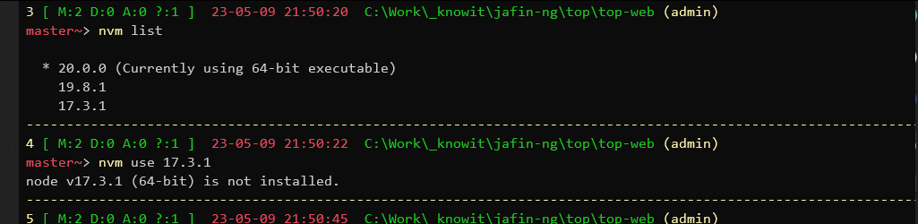 [Issue]: nvm list shows node version but nvm use claims its not ...