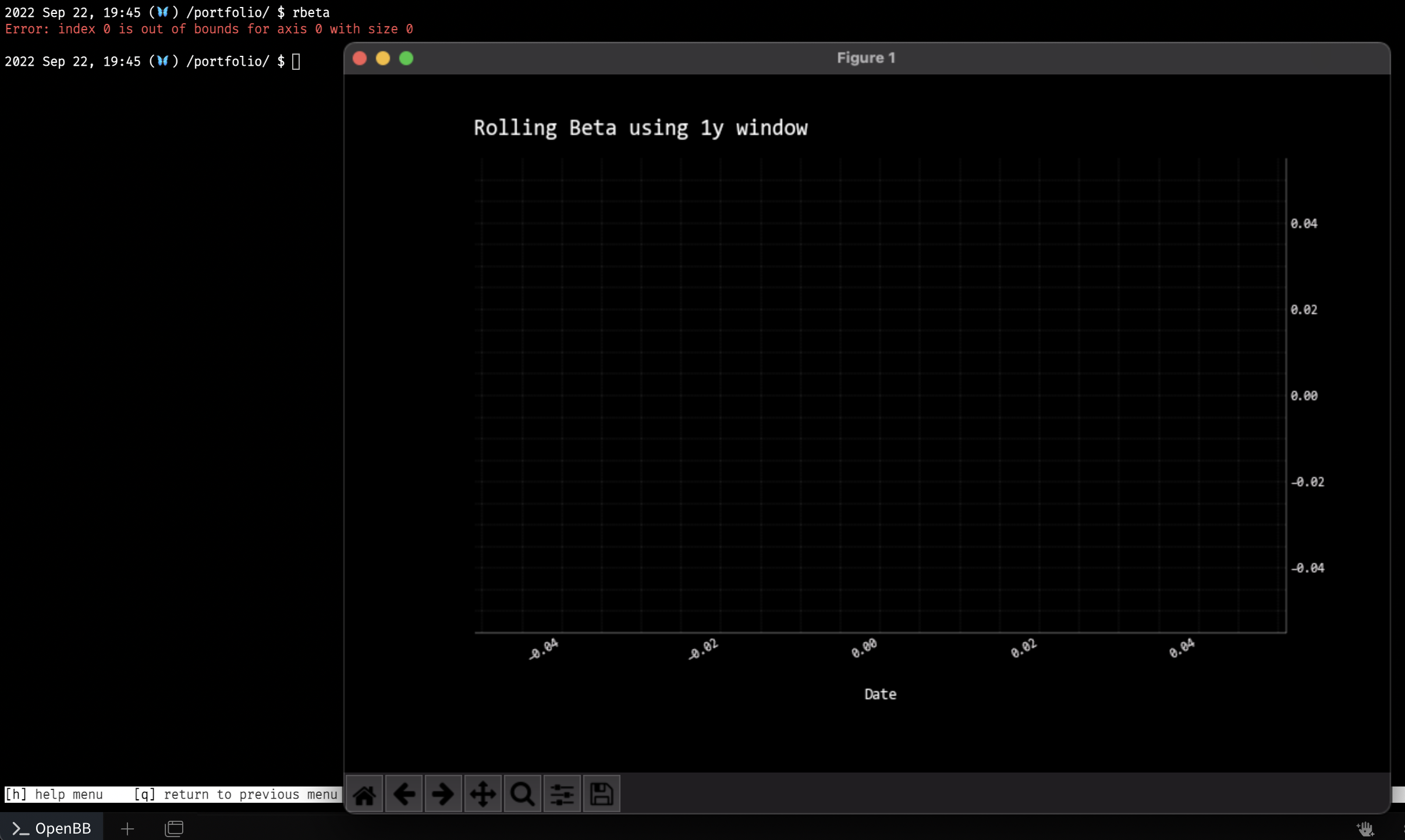 [Bug] Portfolio/rbeta - Empty graph where x-axis is not a date. Error ...