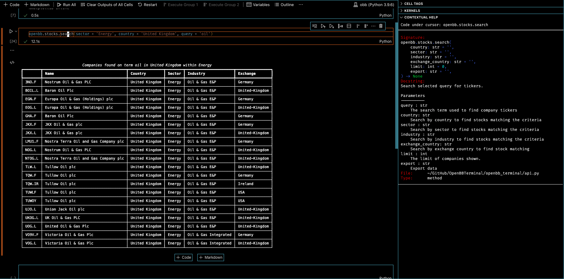 Stocks Search