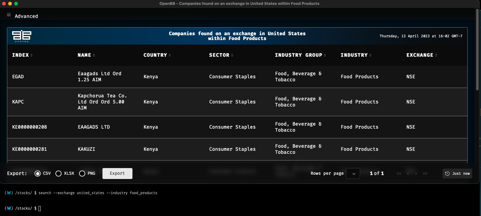 `stocks/search exchange` Filter does not work. · Issue 4778 · OpenBB