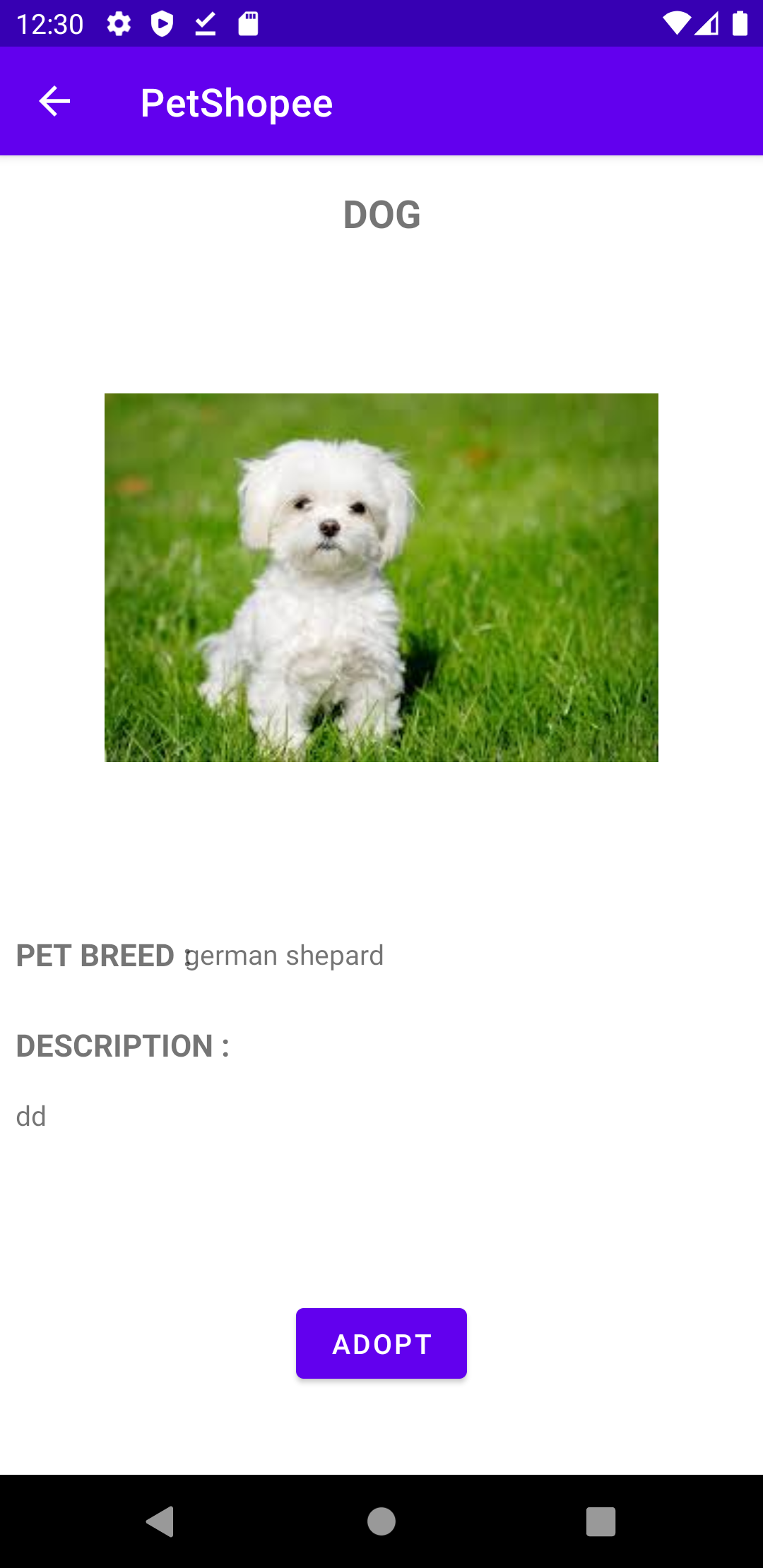 GitHub - ms070902/PetShopee: A pet adoption android app built in java