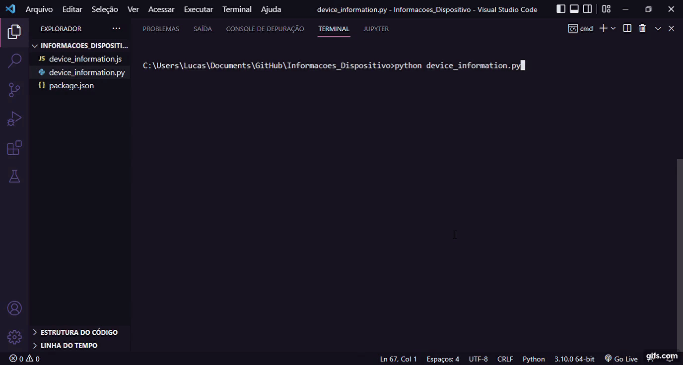 GitHub - lucasharzer/Device_Information: Obter informações do ...