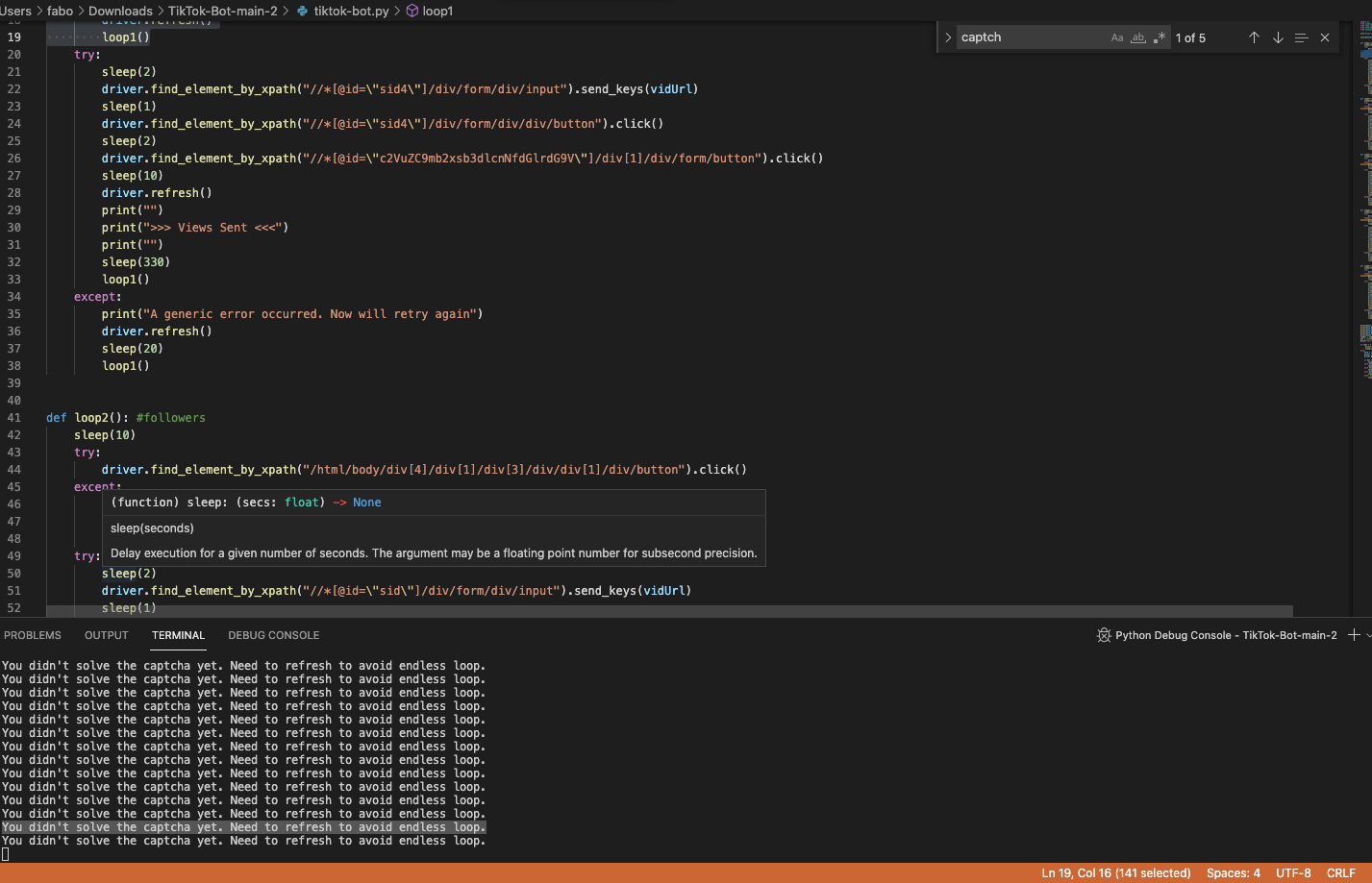 I get a error for the captcha while runnning the code · Issue #76 ...