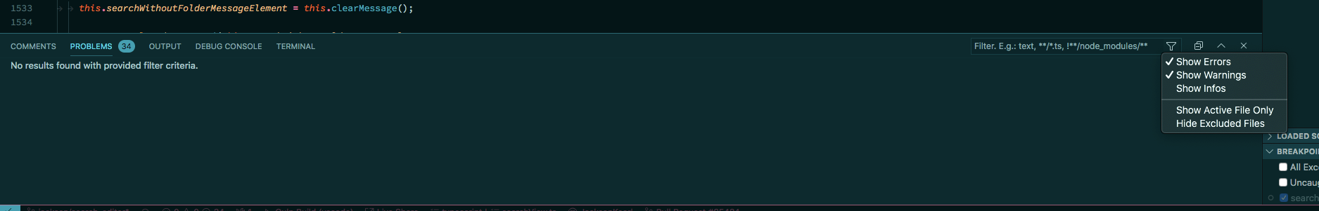 File count on problems view title doesn't match filtered problem count ...