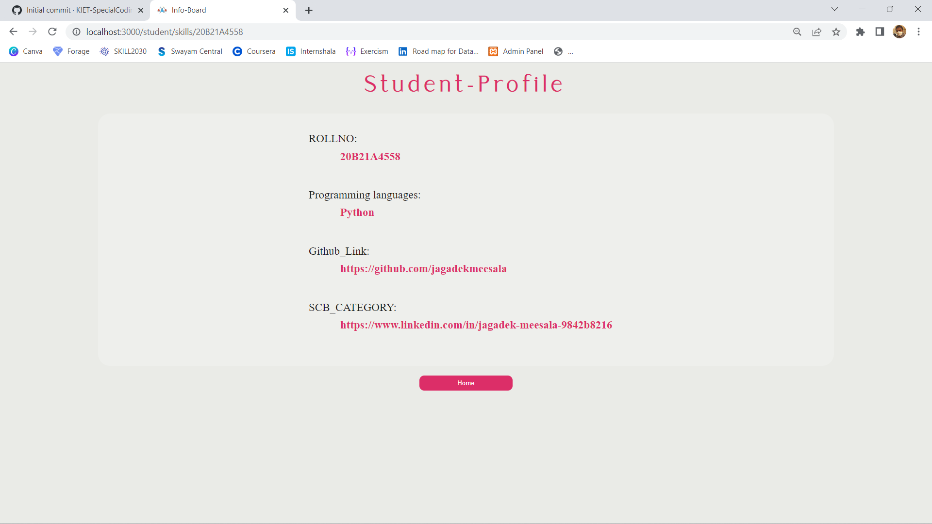 GitHub - jagadekmeesala/StudentsProfile-SCB: This a website which is ...