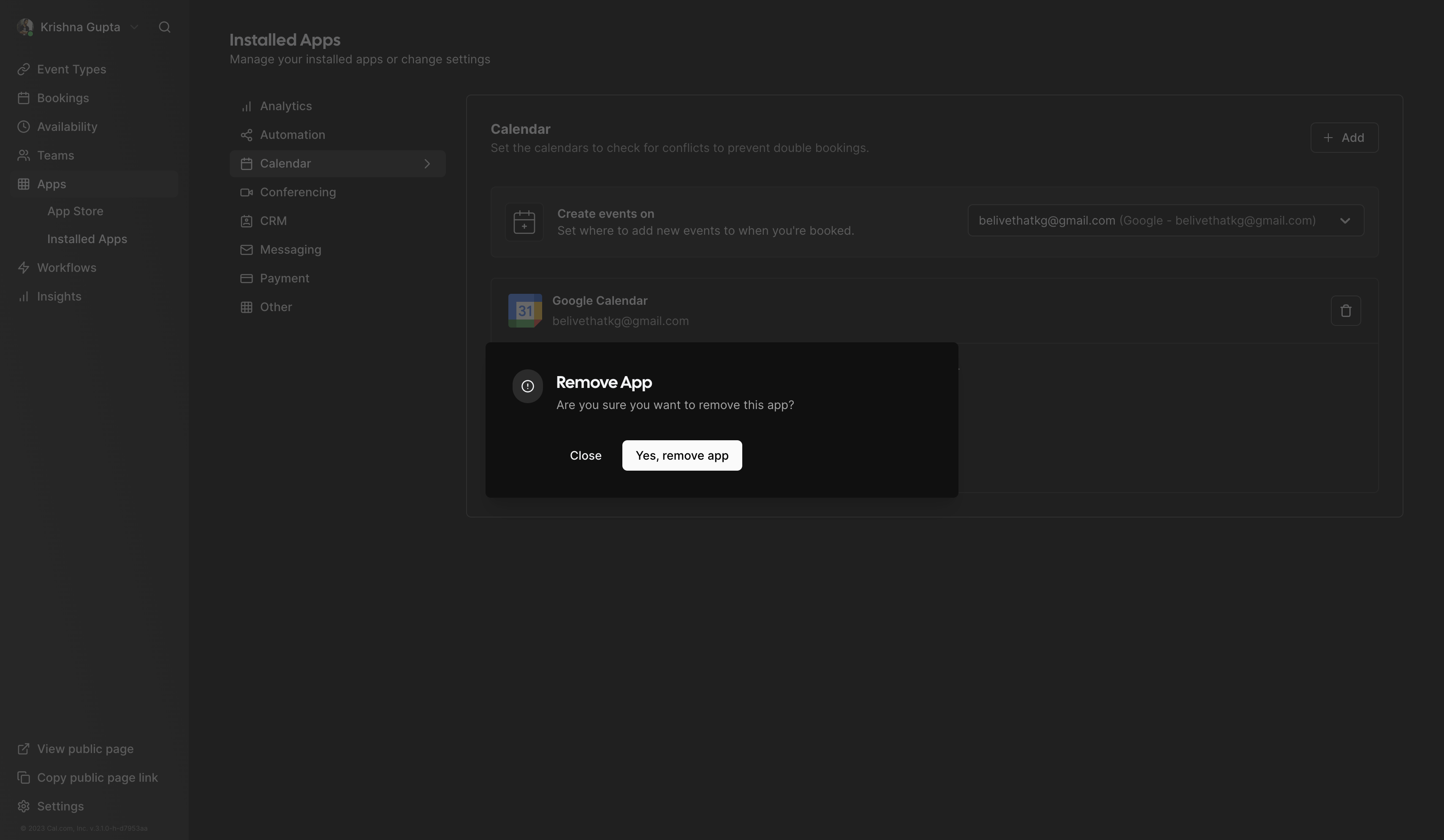Delete Modal Style Issue For Calendar Apps Issue 10179 Calcom cal
