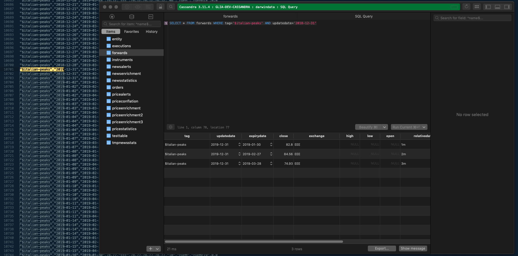 Data Corruption on CQL query, which also result in corrupted CSV ...