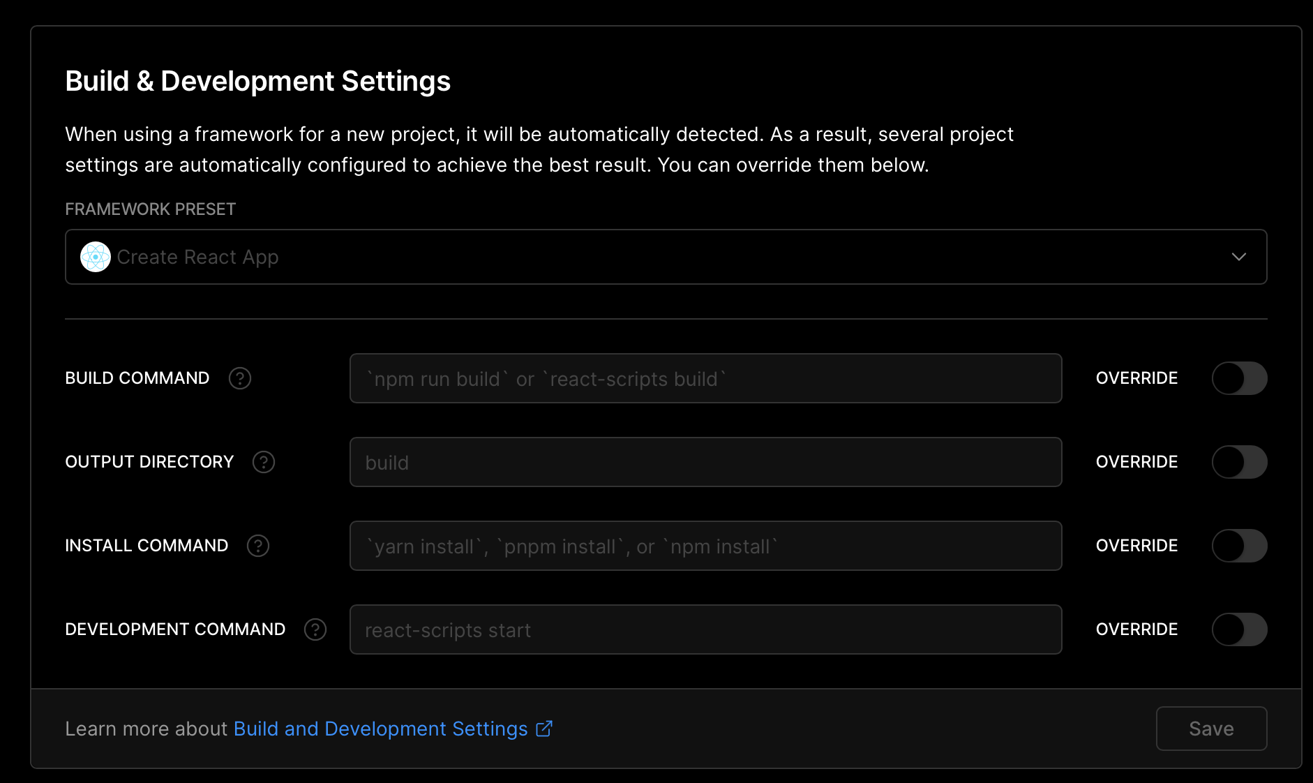 Vercel build preset per environment - CRA migration to nextjs · vercel ...