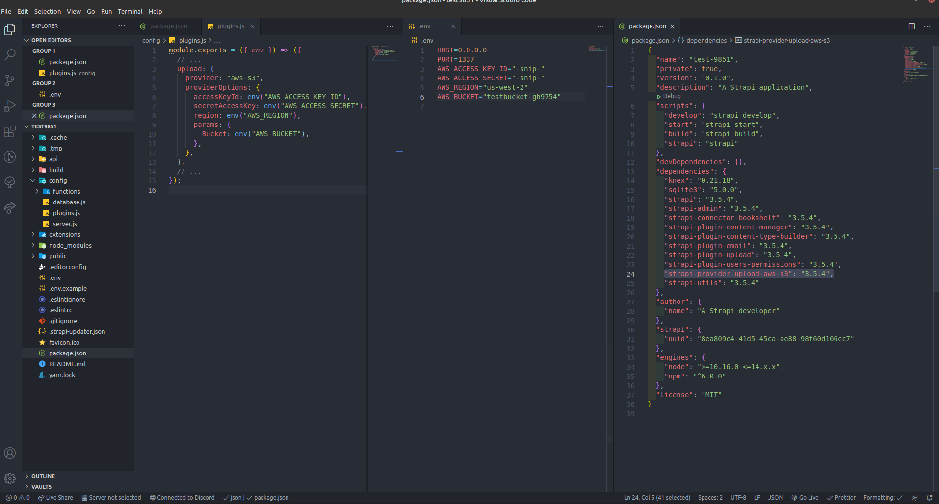uploadawss3 Missing required key 'Bucket' in params · Issue 9754 · strapi/strapi · GitHub