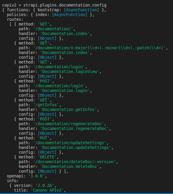 Generated swagger documentation include doc plugin routes · Issue 3455