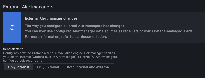 Alerting: External Alertmanagers 