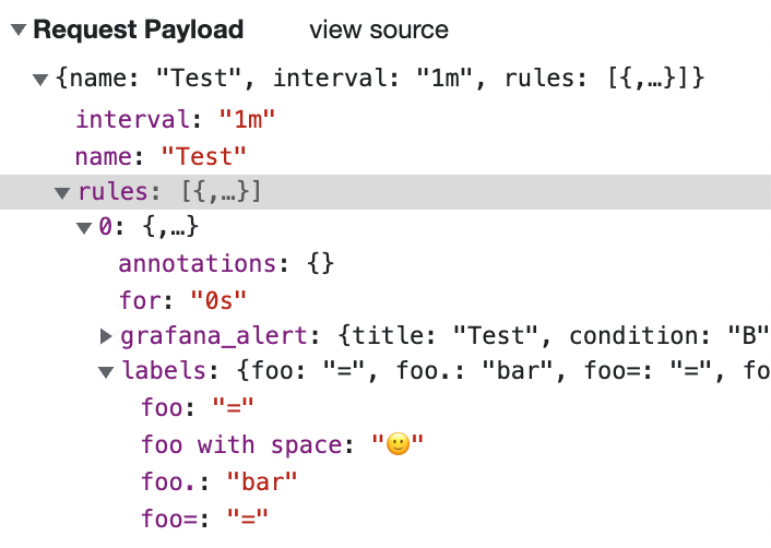 Some custom labels are removed from alert rule before POST request is ...