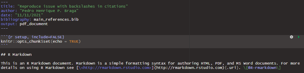 Backslashes are added to citations when using the RMarkdown Visual ...