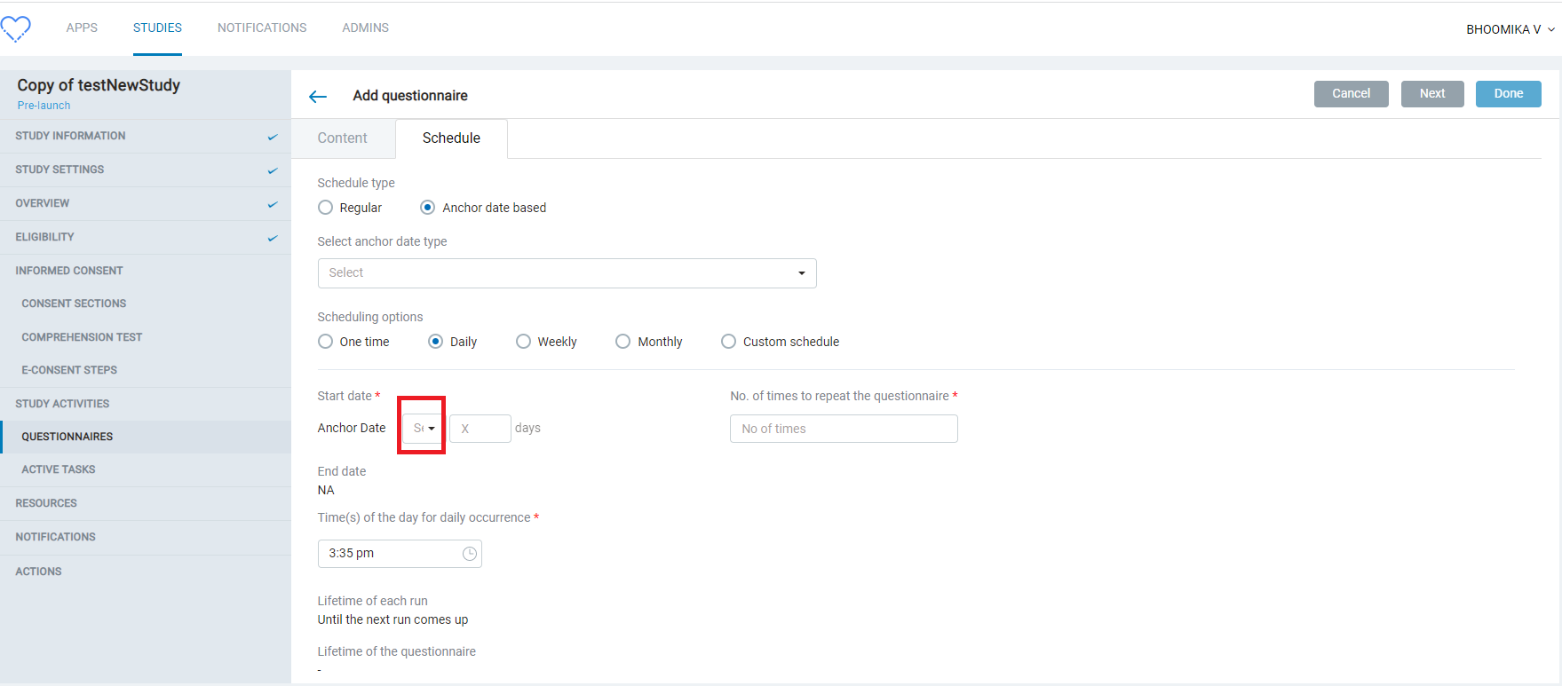 [SB] UI issue is observed in the study activities section for the below ...