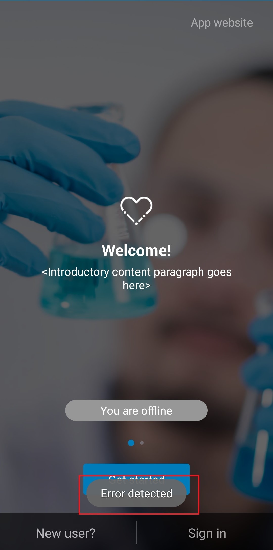[Android] [Offline Indicator] Error detected message is getting in the ...