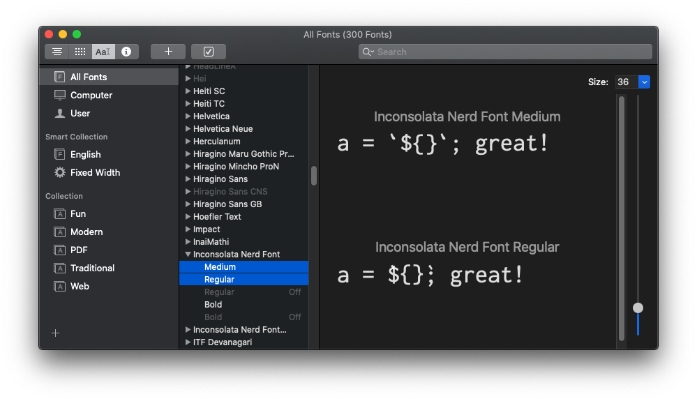 backtick for Inconsolata NF overlaps with character afterwards · Issue ...