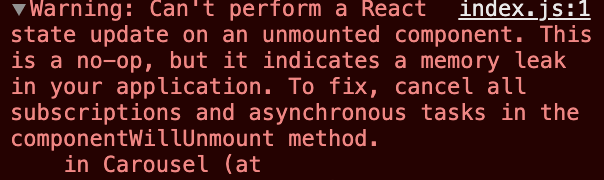 Can't perform a React state update on an unmounted component · Issue ...