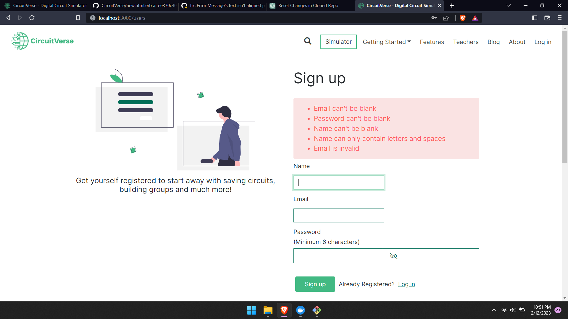 🐞 Sign Up page's inputs are shrinking to the left side after filling ...