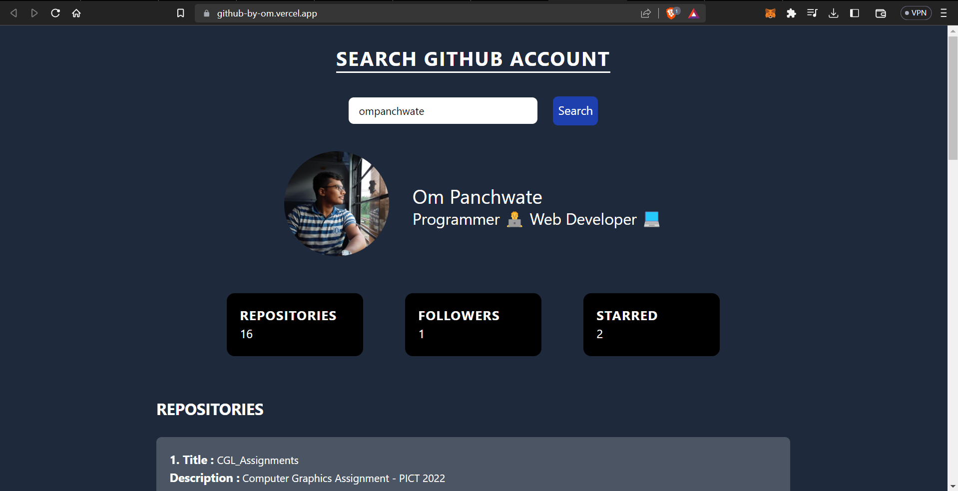 GitHub - ompanchwate/Github_API: This Application helps to search any ...