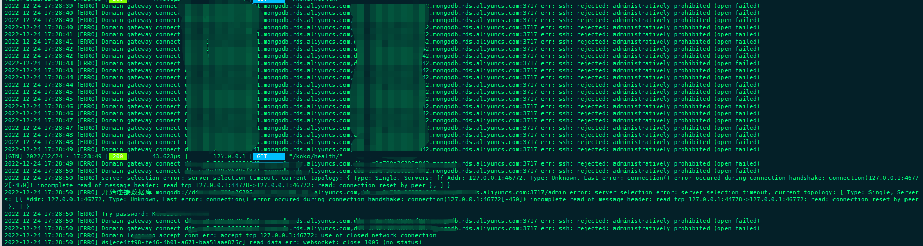 [Bug] 阿里云MongoDB集群无法网关跳转连接 · Issue #9241 · jumpserver/jumpserver · GitHub