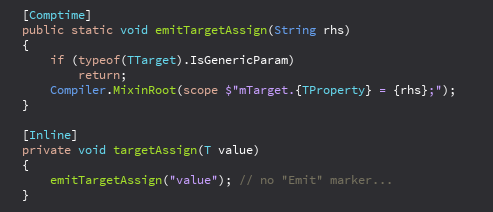 Comptime emit view isn't available if the method is only called through ...