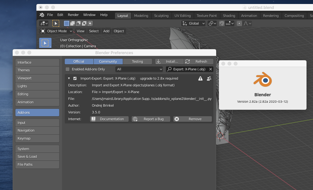 Blender Addon "uprade to2.8x required" · Issue 555 · XPlane