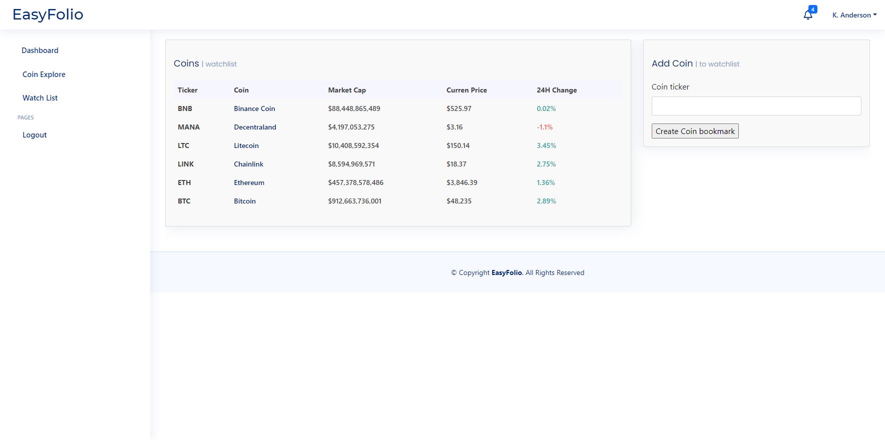 GitHub - C-Elias/easyfolio: crypto portfolio management platform