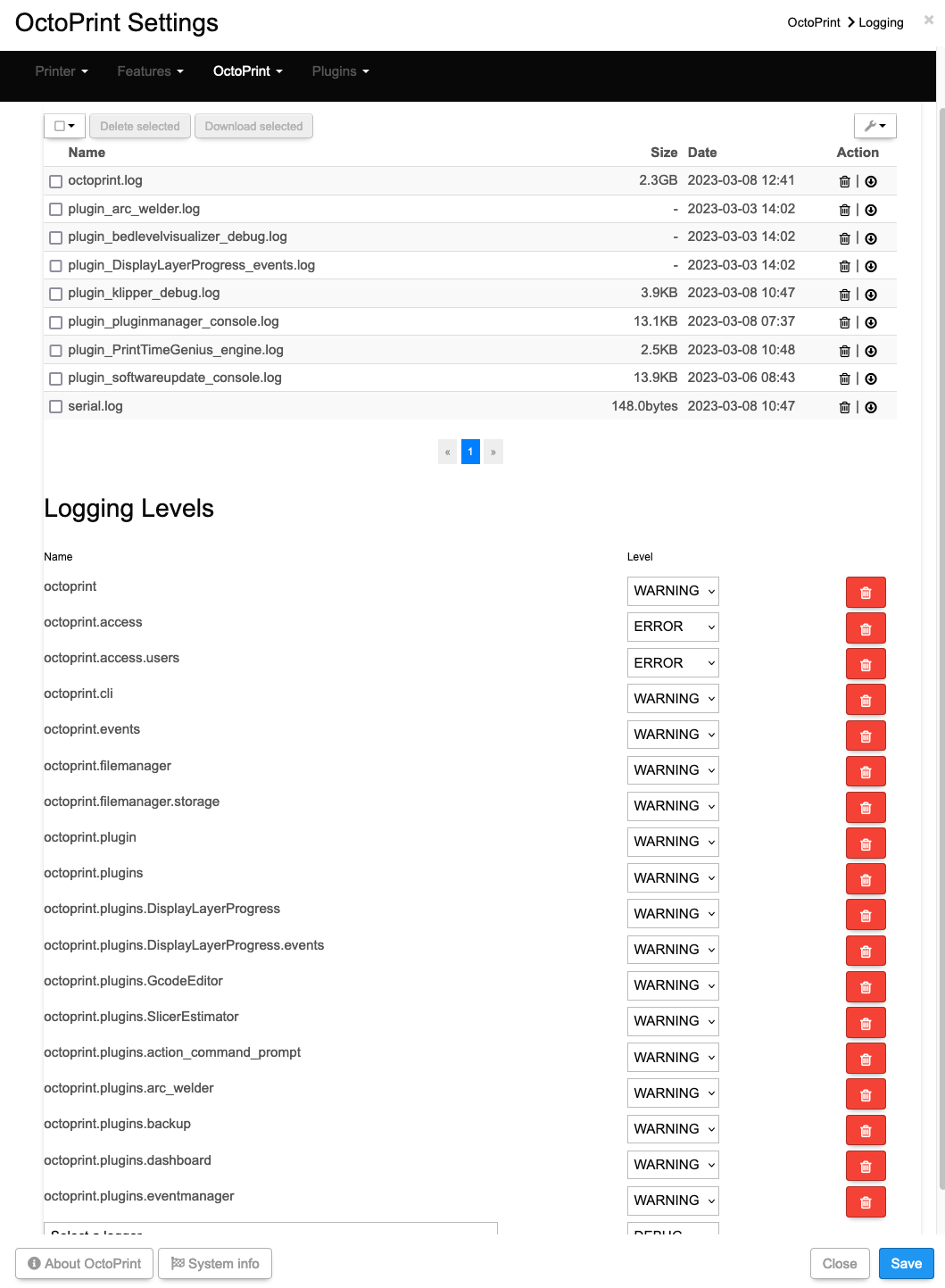 Setting log levels to WARN causes python error AttributeError