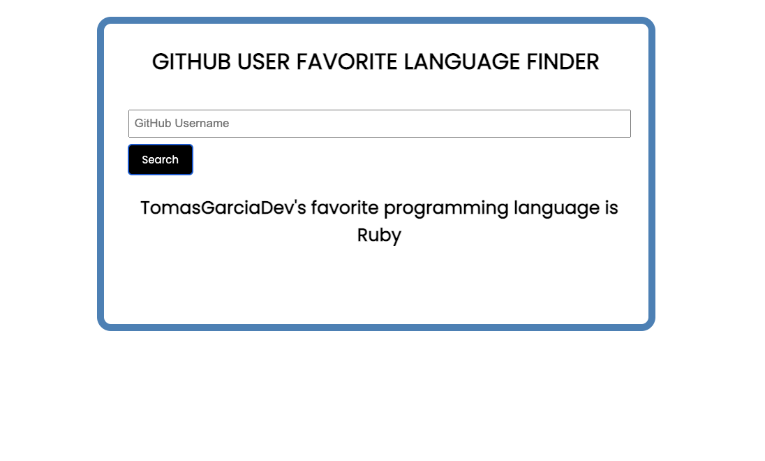 GitHub - TomasGarciaDev/github-user-language-finder: MVF Tech Test