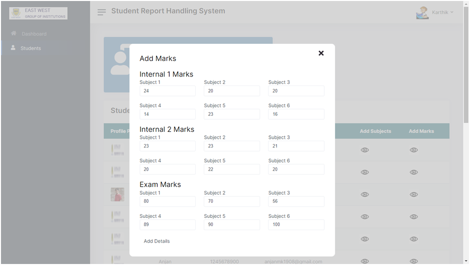 GitHub - Karthikg1908/Student_Report_Handling_System: The Student ...