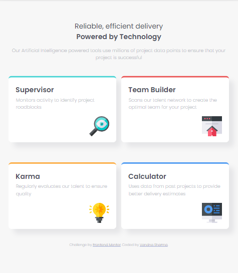 GitHub - vandnasharma26/Four-Card-Feature-Section: Challenge by ...