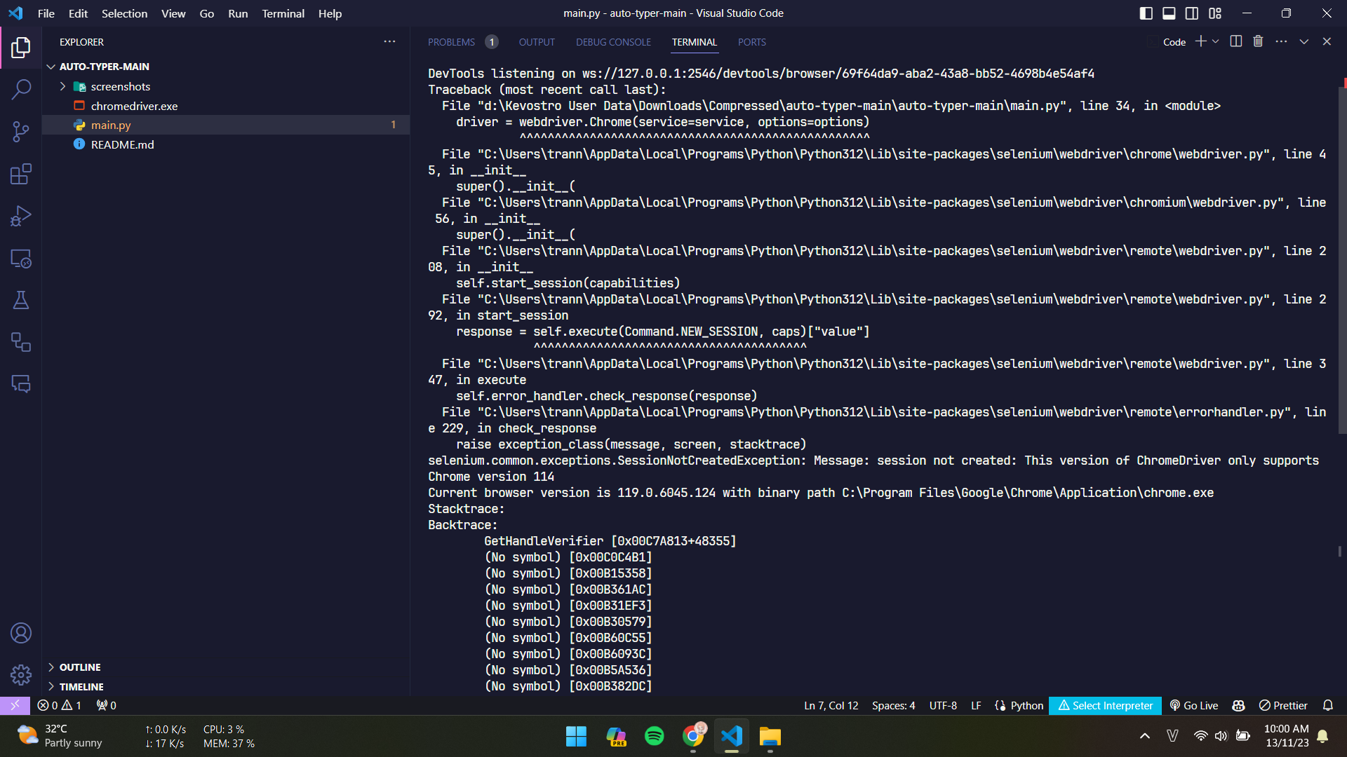 Run fail... · Issue 1 · longtoZ/autotyper · GitHub