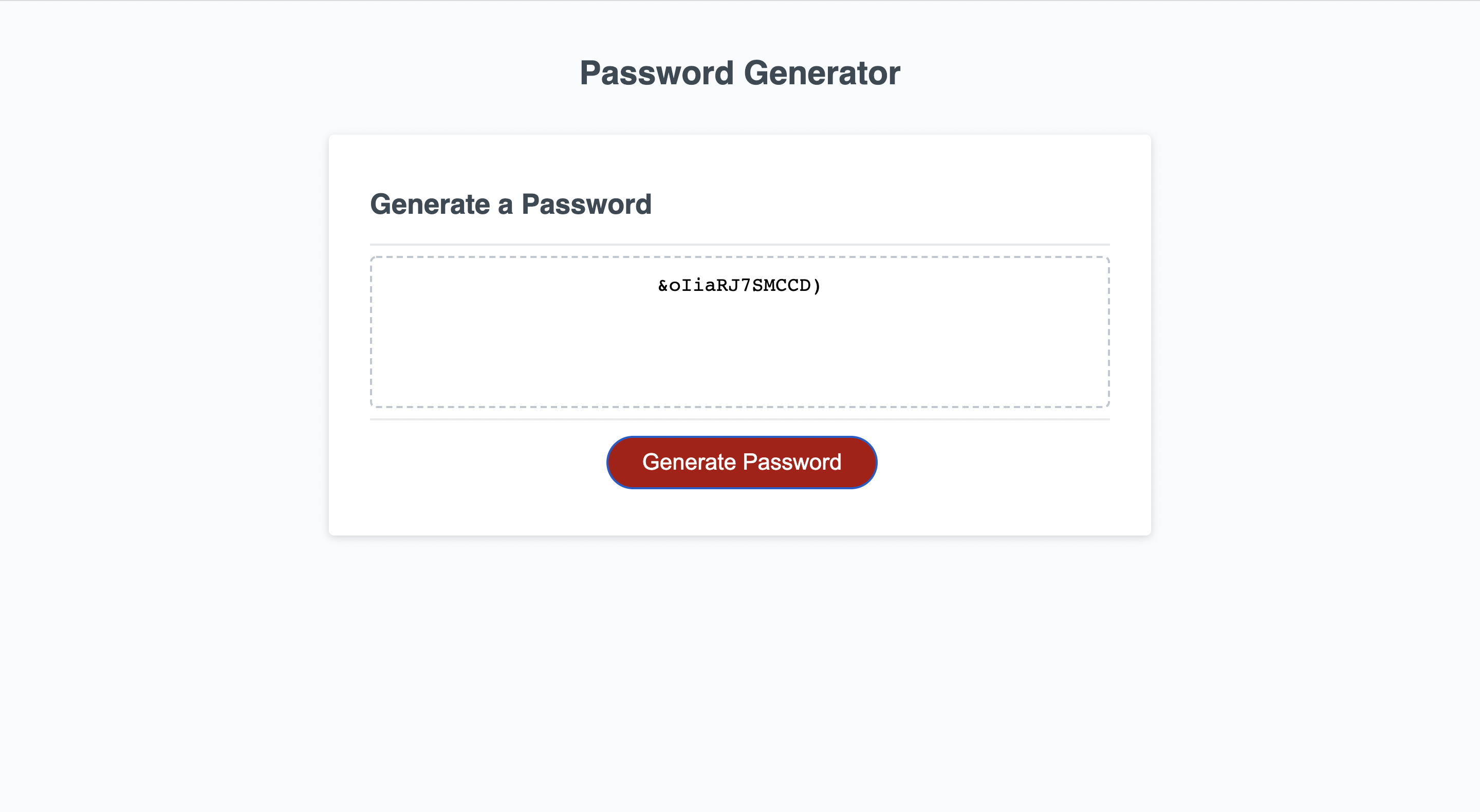 GitHub - CmcCormack92/password-generator