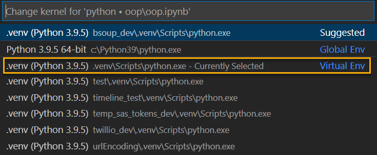 If I open an ipynb and then select a kernel for it, opening a Python ...