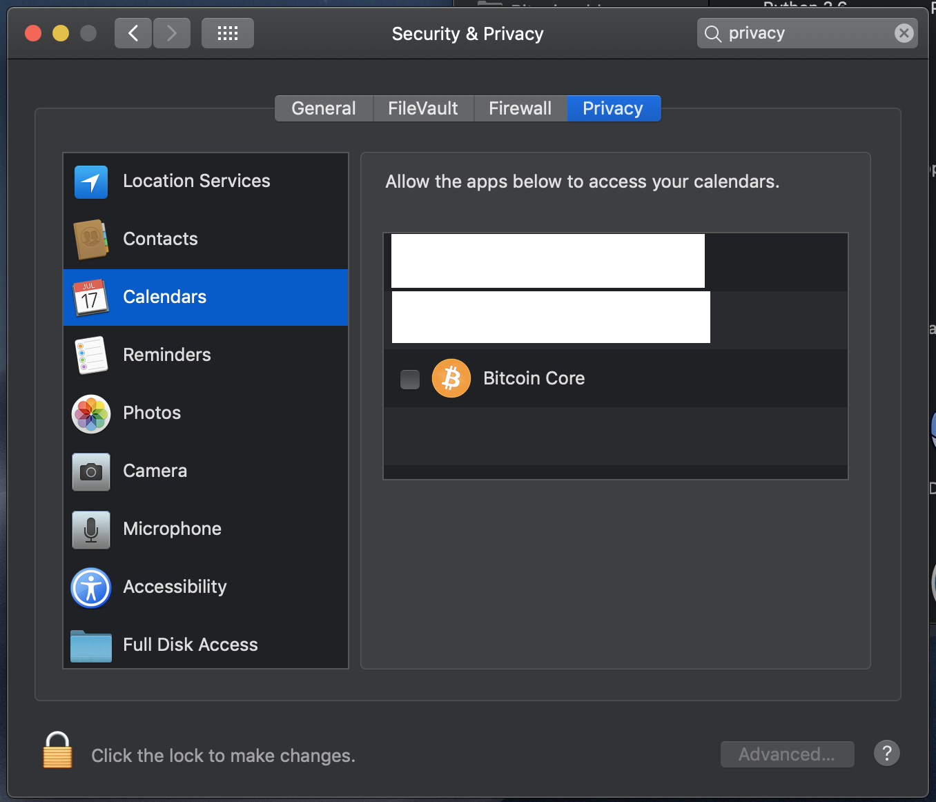 Bitcoin Core 0.18.0 requests access to Contacts.app and Calendar.app on  macOS Mojave from a new installation on a formatted machine. · Issue #16403  · bitcoin/bitcoin