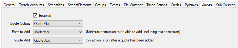 Quote settings