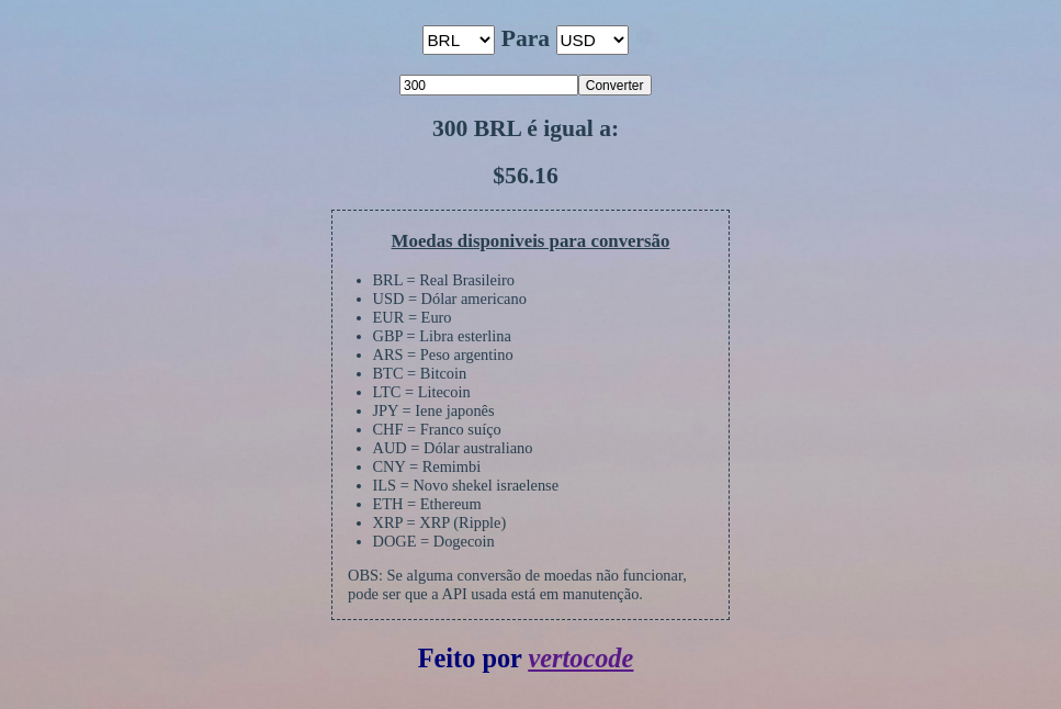 GitHub vertocode/currencyconverter converts one currency to another