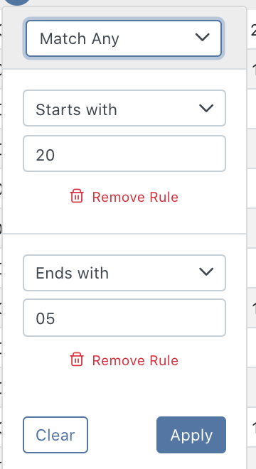 Prime Filter Button New Table Filter Menu doesn't maintain