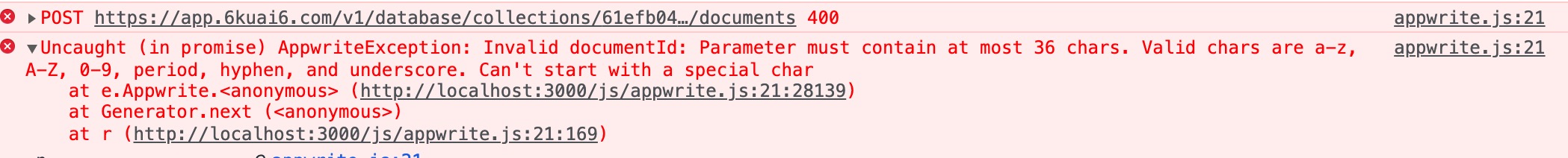 🐛 Bug Report: SO。。。。 · Issue #2686 · appwrite/appwrite · GitHub